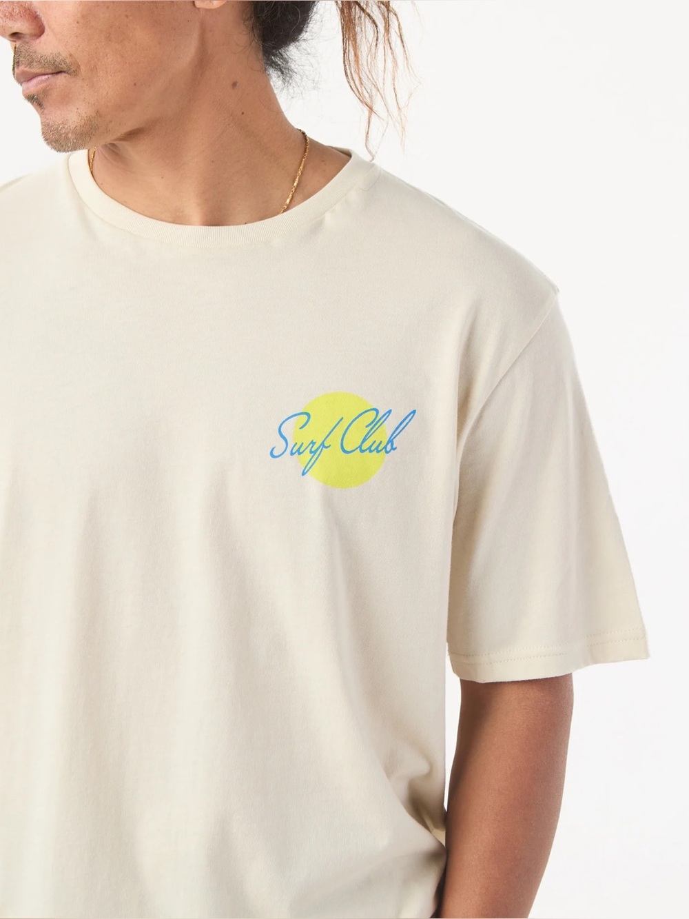 Surf Club Graphic Tee - White with Yellow & Blue